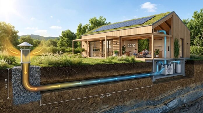 Poço canadense: Desse jeito funciona o sistema que climatiza uma casa com a temperatura do solo.